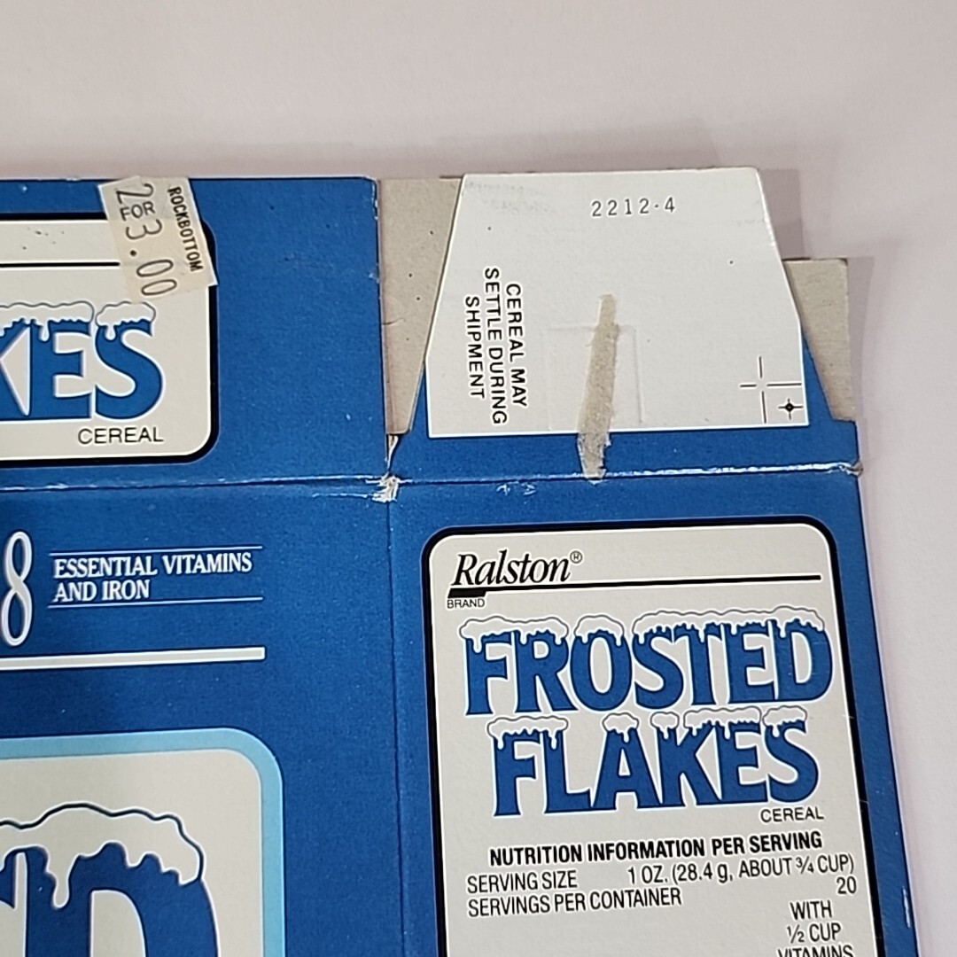 Vintage 1991 Frosted Flakes Breakfast Machine Cereal Box Ralston