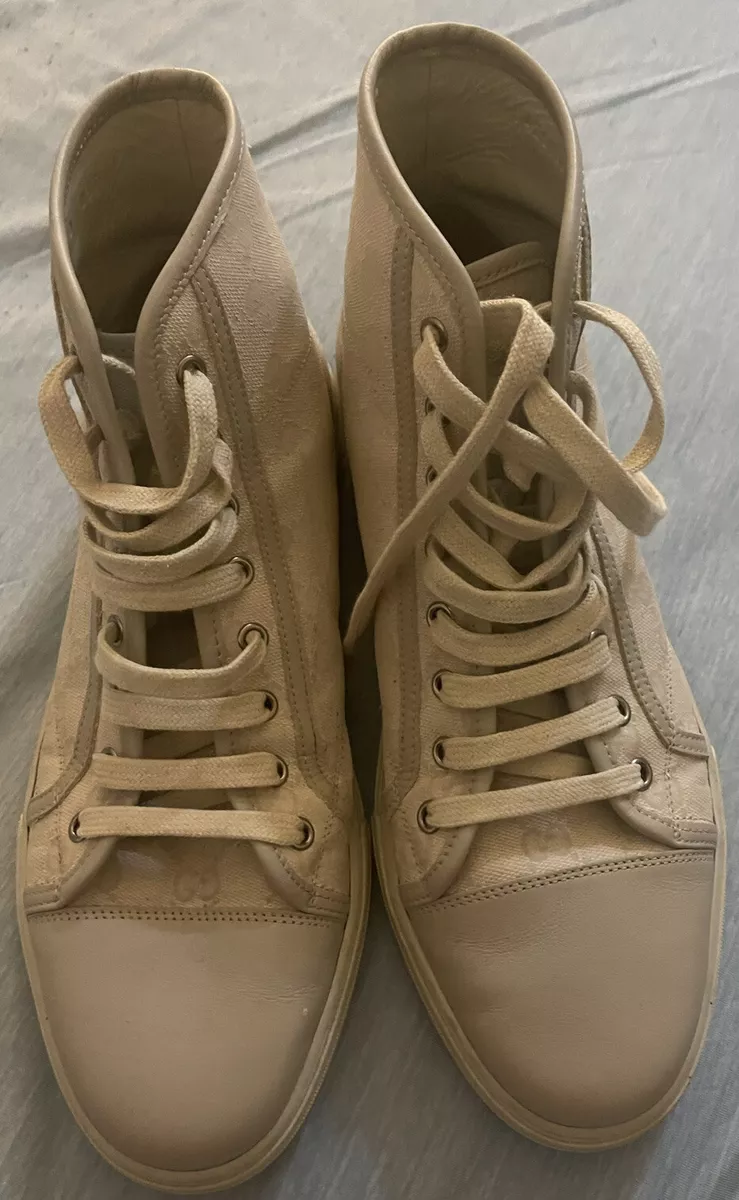 Men's GG high top sneaker in beige GG canvas