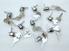 10 Tubular Cam Lock 1" Cabinet Toolbox Safe Security Drawer W/ Keys, Zinc Chrome