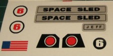 Major Matt Mason Space Sled Jeff-06 Custom Reproduction Vinyl Decals Peel/Stick