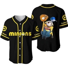 Personalized Minions 3D Baseball Jersey Shirt HALLOWEEN GIFT CHRISTMAS GIFT
