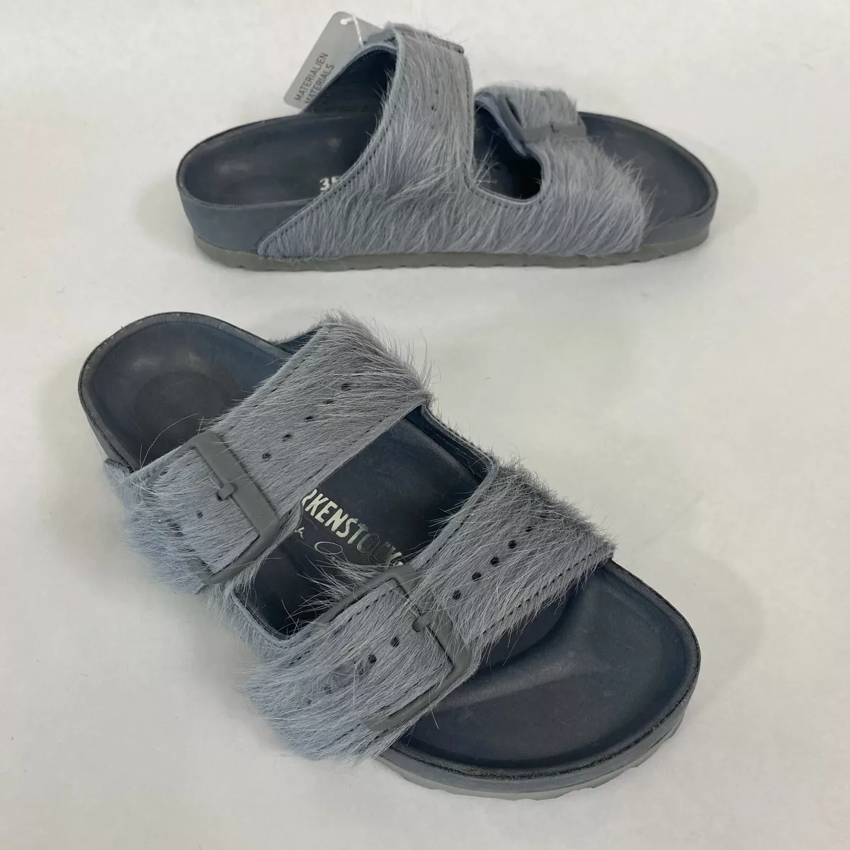 New w/o Box Rick Owens Birkenstock Arizona Extro Fell Langhaar 