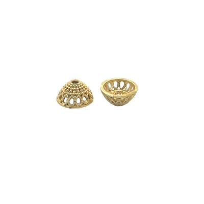 1 Strand of Fancy  Cap/End Caps, Available Gold Finish And Silver Plated, Brass 