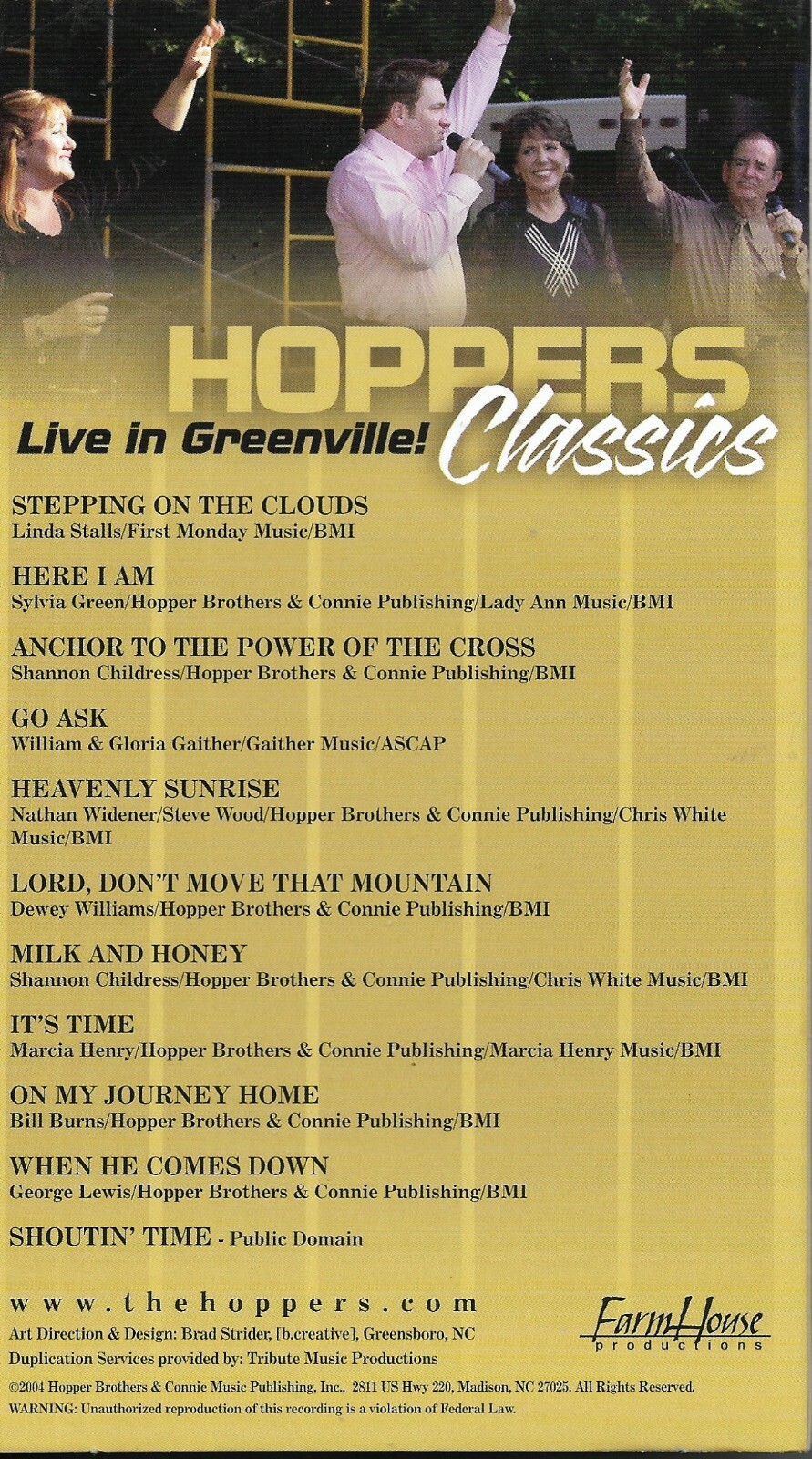 HOPPERS......."CLASSICS LIVE IN GREENVILLE!".......RARE LIVE GOSPEL