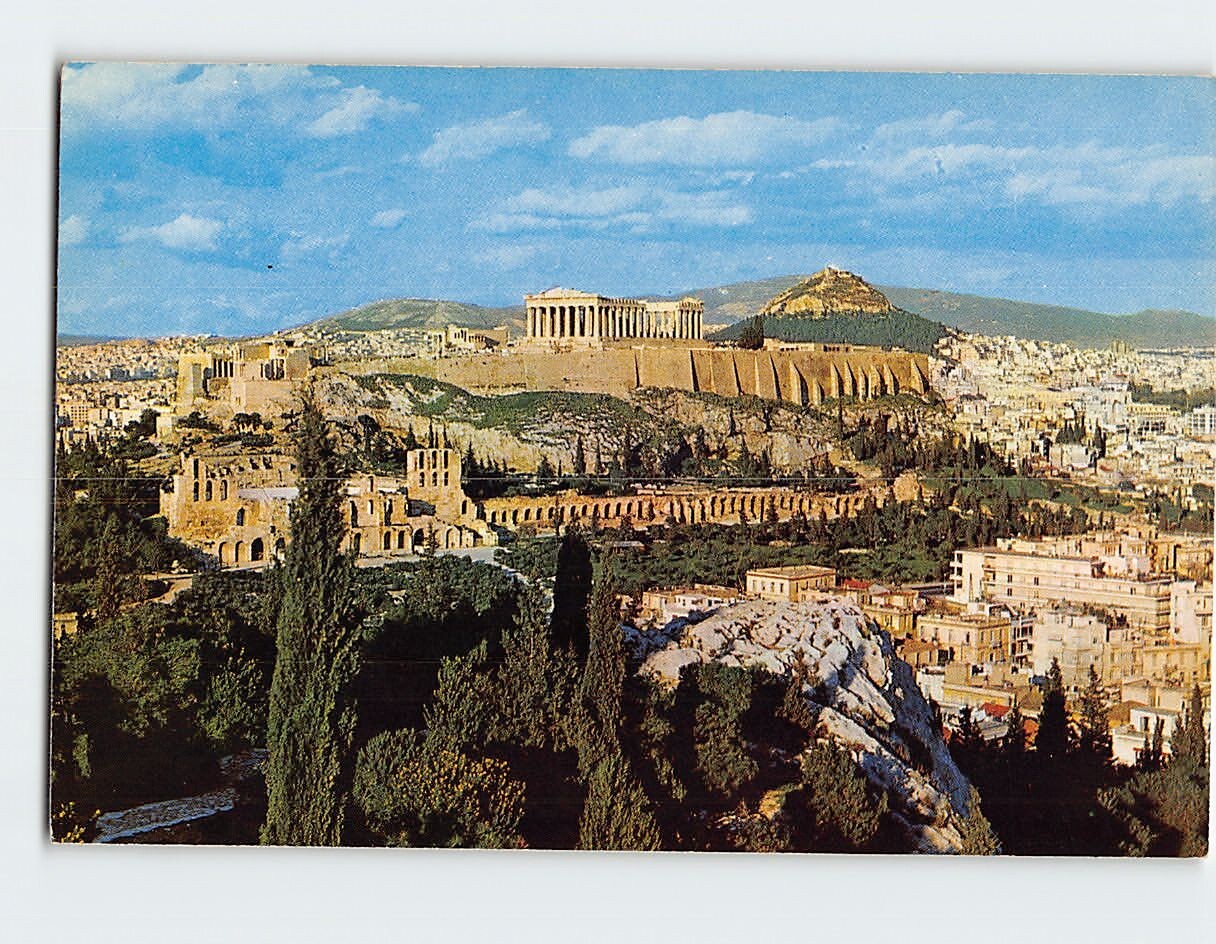 Postcard General View of Acropolis Athens Greece