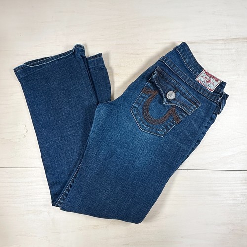 TRUE RELIGION Rainbow Becky Bootcut Jeans, Brown Stitching 31 - Picture 11 of 12