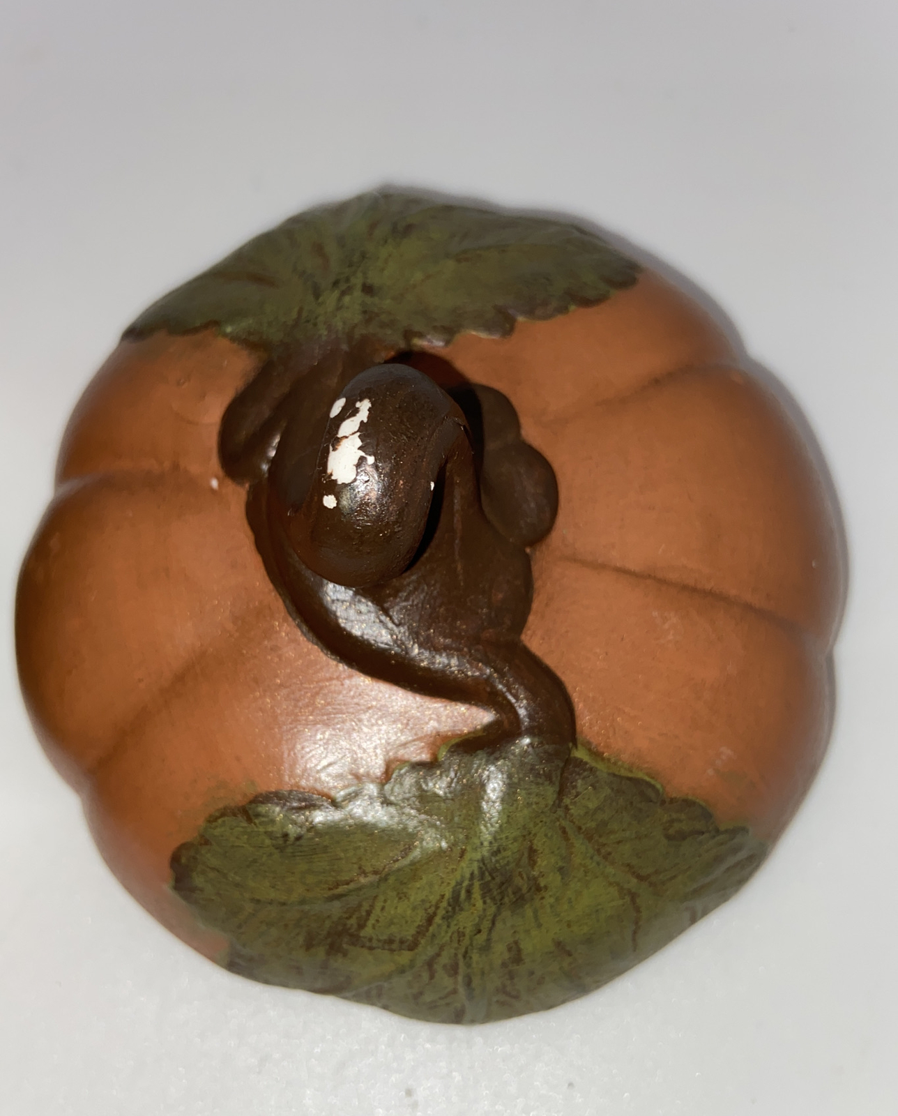 Byron Molds Ceramic JACK O LANTERN FACE Pumpkin w/Lid - TREAT Jar Vtg 1985