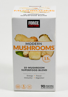 Focus Factor MODERN MUSHROOMS Superfood Blend 90 Veggie Capsules 03/2027
