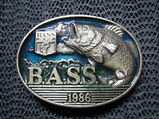 1986 BASS ANGLER SPORTSMAN SOCIETY MEMBER BELT BUCKLE VINTAGE 1986 USA FISH 