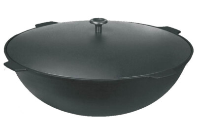 Kasan Gusseisen 10 L Liter Kukmara mit Alu-Deckel Tatarskij Kazan Wok Dutch Oven