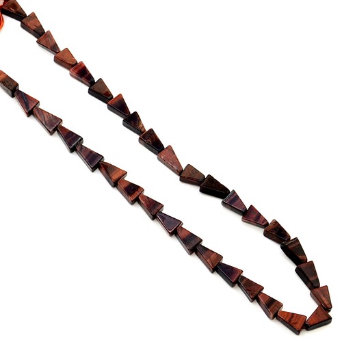 100% Natural Red Tiger's Eye Gemstone Beads Strand Triangle 13 Inch Gemstone Lot - Picture 21 of 27