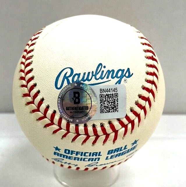 Béisbol oficial firmado por Nolan Ryan de la Liga Americana Beckett Angels Salón de la fama BN44145 Foto 2 de 3