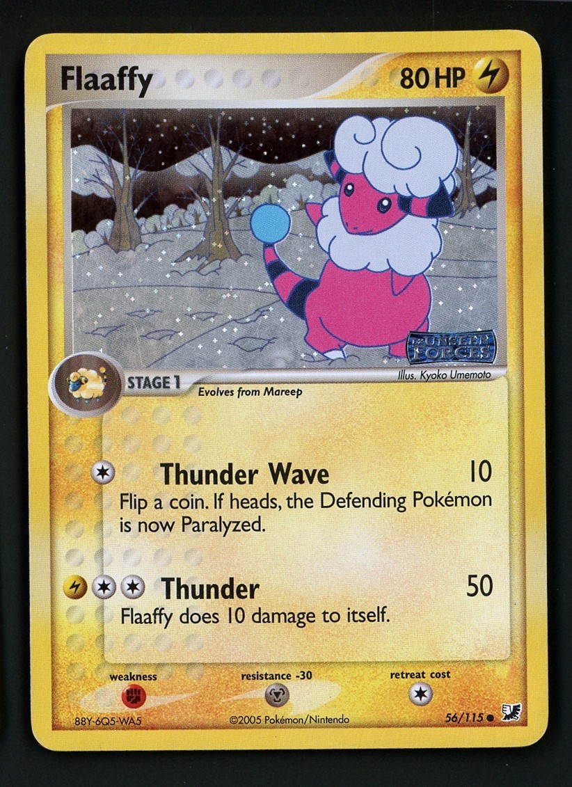Flaaffy HP 56/115 - Reverse Holo Stamp Unseen Forces 🏝️ Pokemon 2005