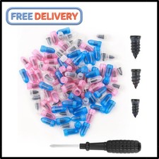 100PCS Tire Screw Plug Kit with Driver 3 Sizes Quick Puncture Repair Car Truck