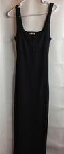 Reformation Black Rib Knit Body con tank Dress SizeM