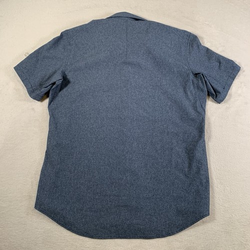 Lululemon Airing Easy Shirt Mens Medium Blue Breathable Performance Short Sleeve - Bild 7 von 8