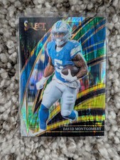 2025 Panini Select - Club Level David Montgomery #269 Green & Yellow Shock Prizm