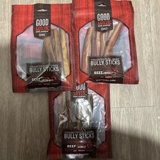 Good Lovin' 6'' - Traditional Beef Bully Stick for Dog's  6 count 2.4oz Lot of 3