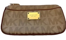 Michael Kors Beige MK Logo Cosmetic Bag