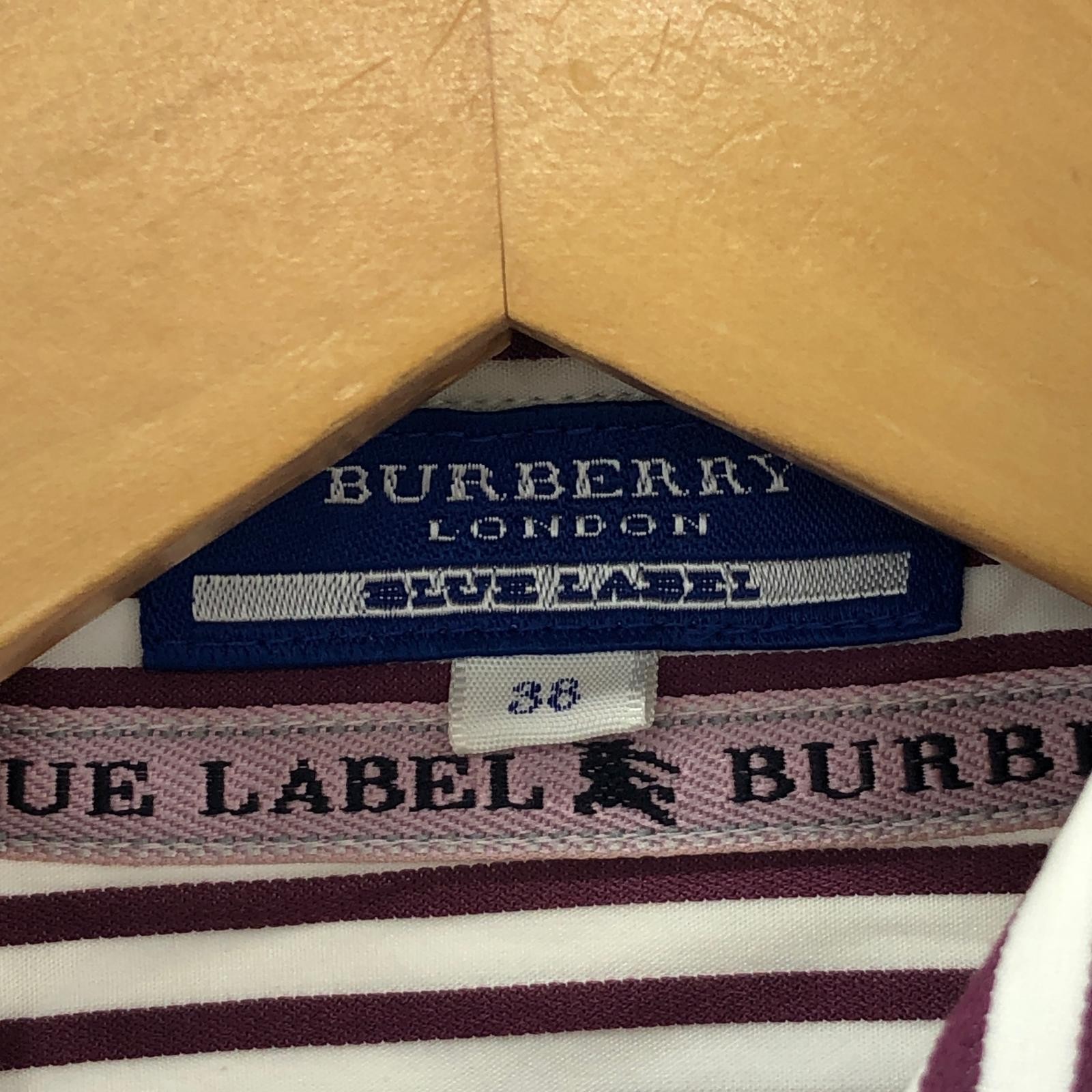 BURBERRY BLUE LABEL stripeLong sleeve shirt size38/White x bordeaux thumbnail 3