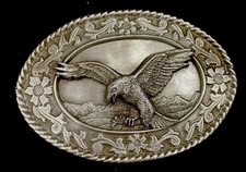 Vintage Siskiyou Pewter Belt Buckle Flying Eagle SW-2 1985 Made in USA