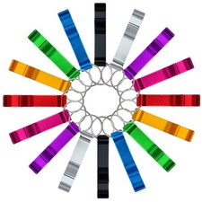 cnomg 16 pcs 8 Colored Metal Bottle Opener, Split Key Ring Chain Multicolor