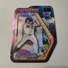 2025 Bowman Draft in Action Kevin McGonigle #BIA-10 Pink Mojo #d 150/199 Tigers