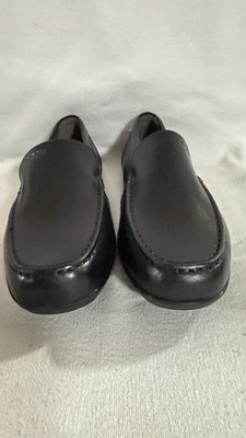 Geox Respira Women s Black Leather Slip On Loafers 37 US 7 Comfort Driving Shoes