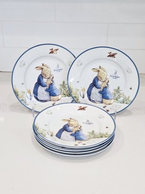Set of 6 World of Beatrix Potter Peter Rabbit 8'' Salad Dessert Plate Easter New