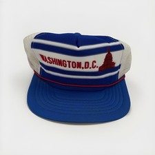 1970's WASHINGTON DC Trucker Hat SnapBack Mesh Rope Capitol Patriot USA
