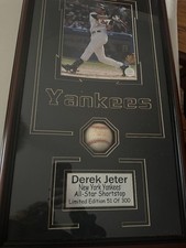 Derek Jeter New York Yankees Framed Autographed Baseball Shadowbox