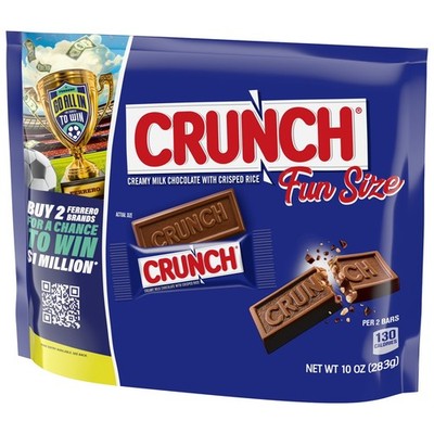 Crunch Milk Chocolate with Crisped Rice Fun Size 10 oz   Pack of 1 or 2