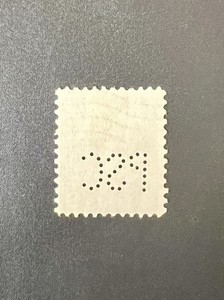 US Perfin Stamp 1938 Pattern P206 State of MO, Public Service Commission Rated D
