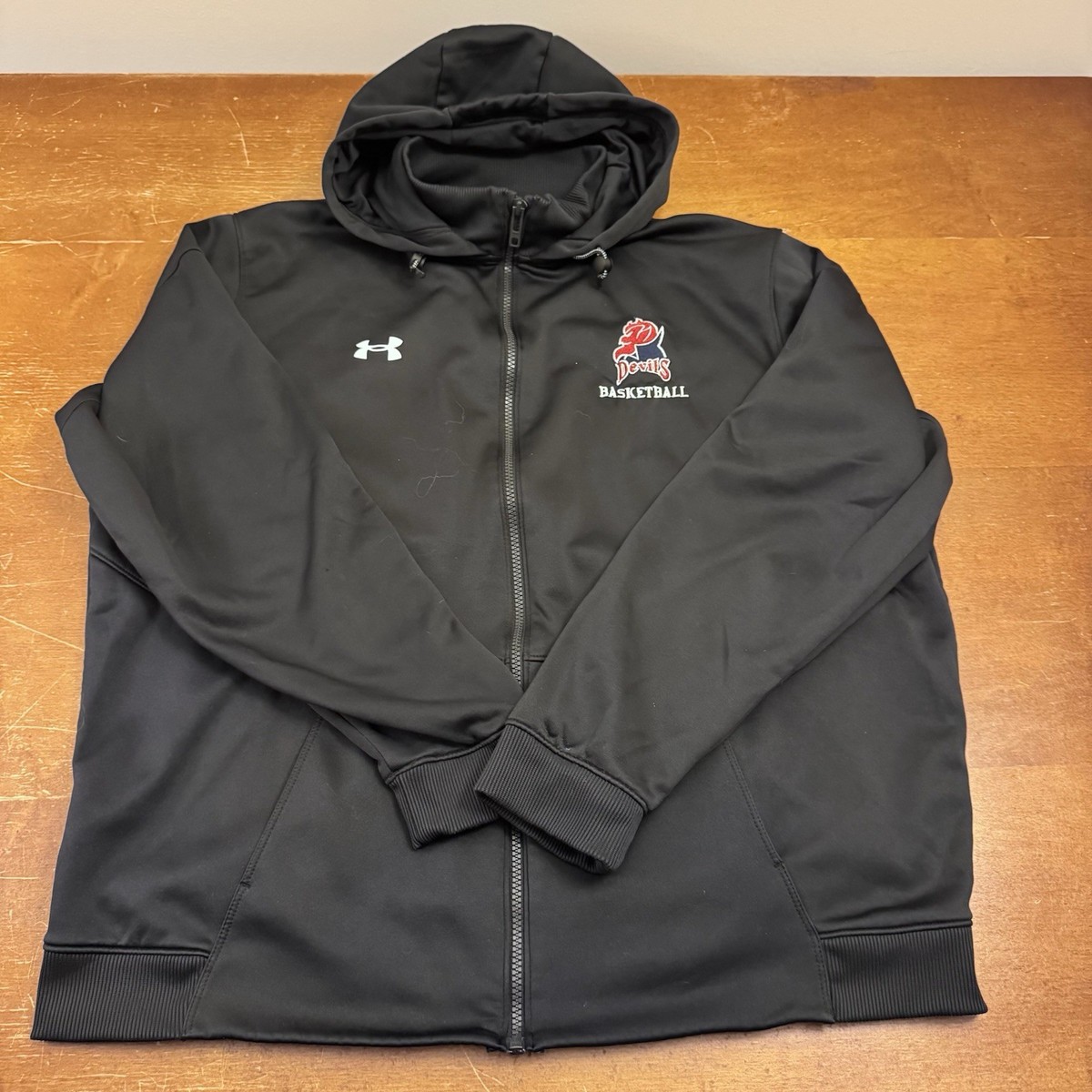 FDU Fairleigh Dickinson Jacket Mens Extra Large Black Full Zip