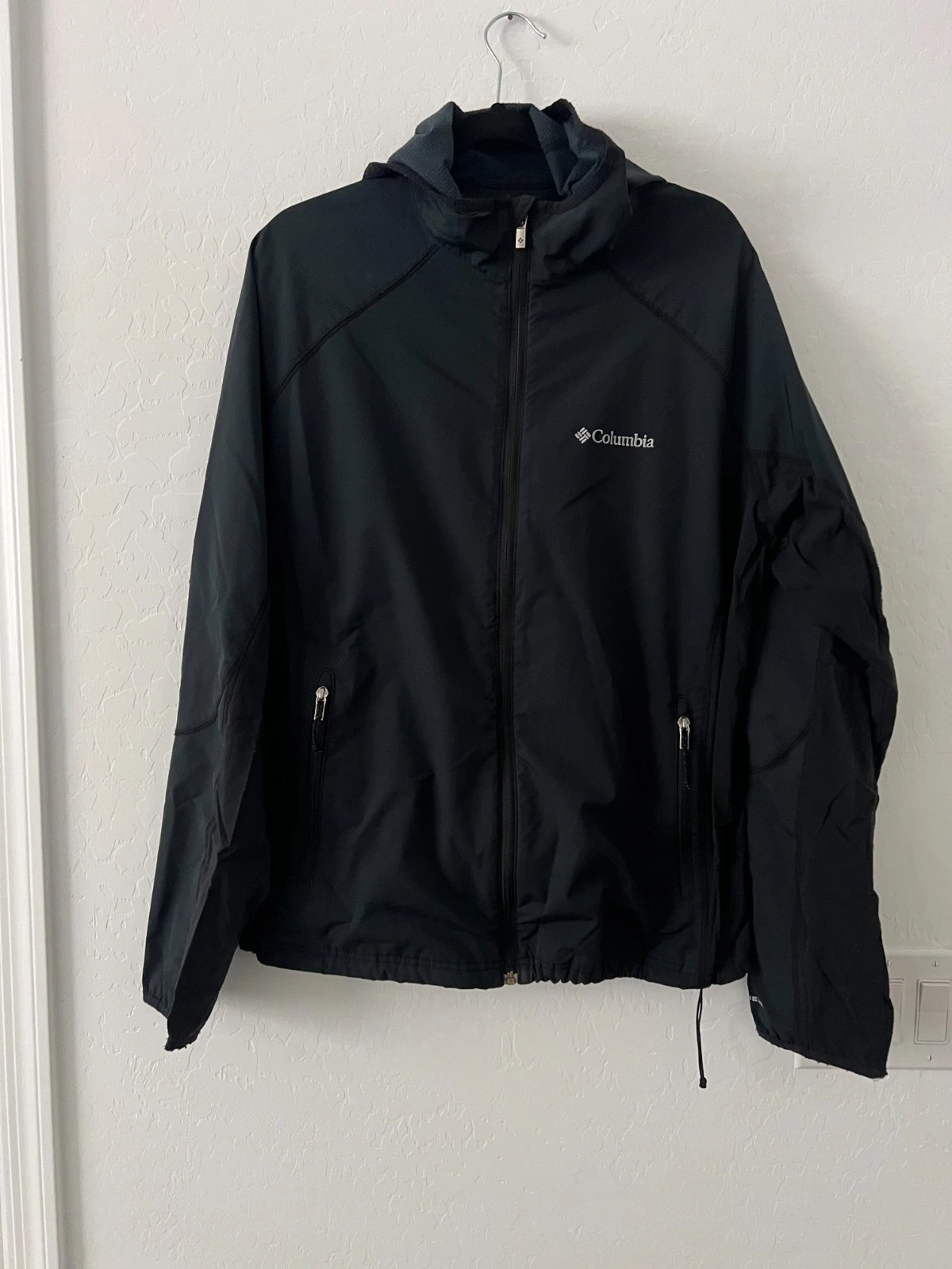 Columbia Omni-Shield Jacket XL Black Lightweight Hooded Zip Up Outdoor Gorpcore