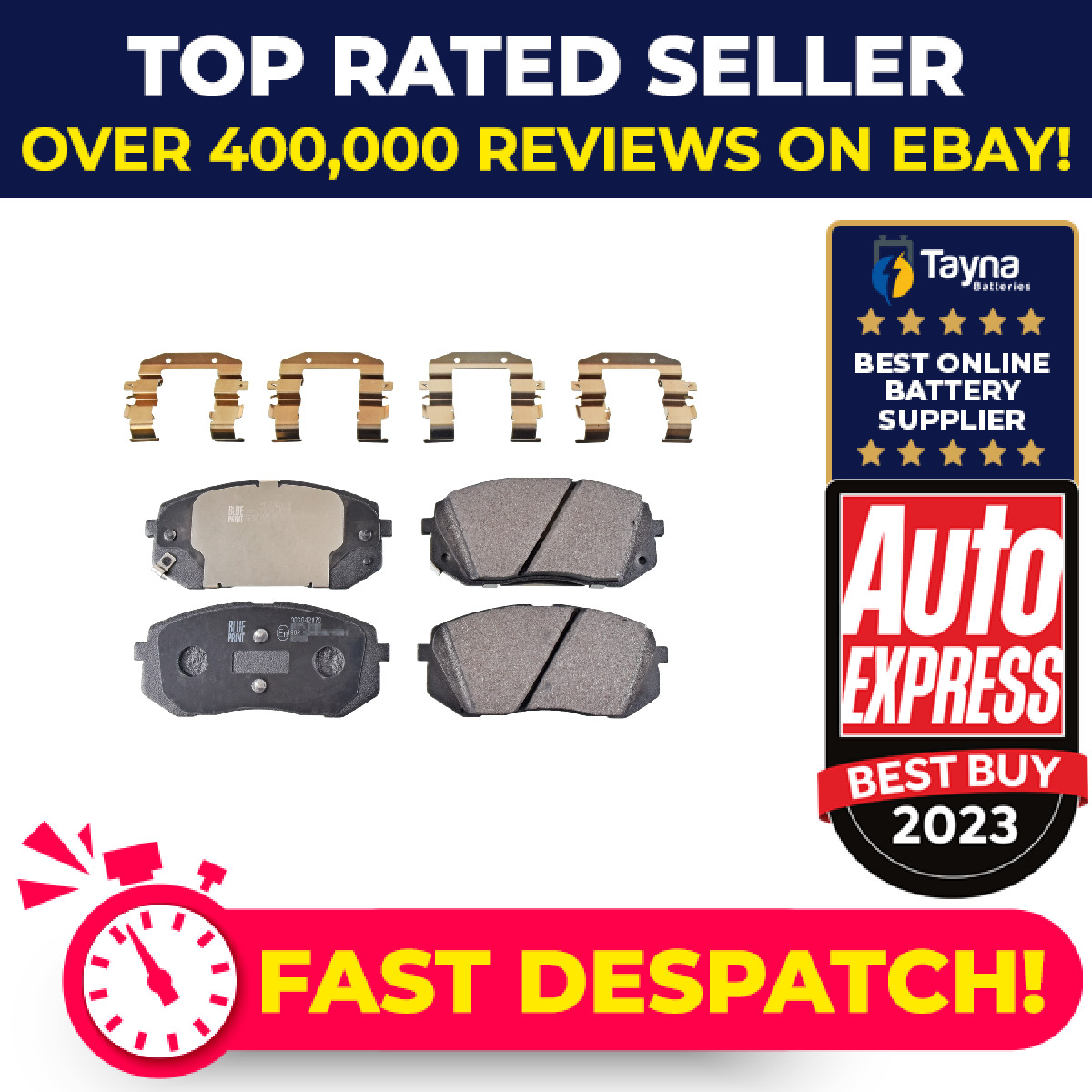 Brake Pads Set fits HYUNDAI KONA 1.6 Front 2017 on G4FJ Blue Print 58101G3A10