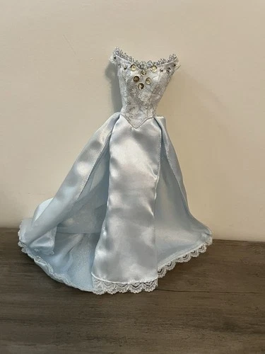 Vintage Barbie Brand Gown. Light Blue Sequined Train