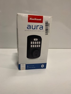 Kwikset 99420-003 Aura Bluetooth Programmable Keypad Smart Lock, Matte Black