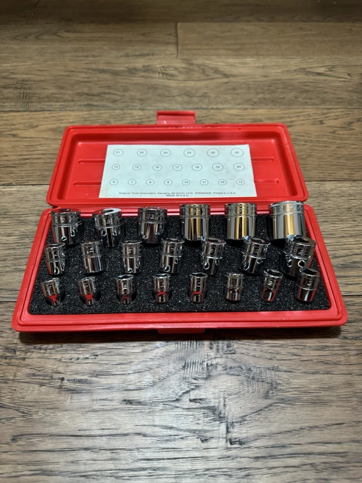 Snap-On 21-piece Metric 6-26mm 3/8” Drive Chrome Socket Set PAK620400 - Image 2 of 4