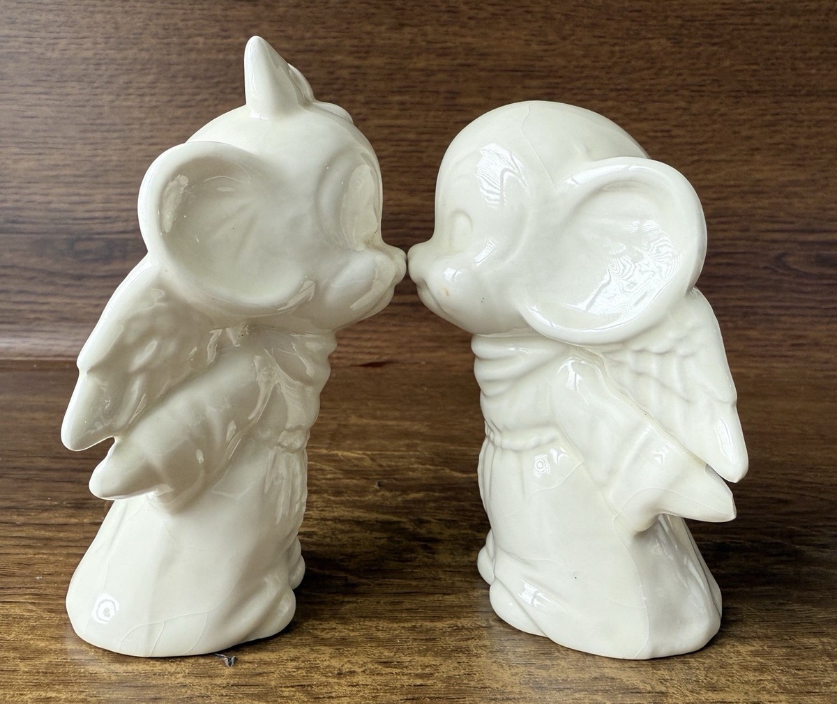 2 Vintage Albertas Kissing Angel Mice Ceramic Figurines | eBay