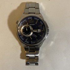 Skymaster Accurist Vintage Quartz Watch Moving Timezone Bezel Working