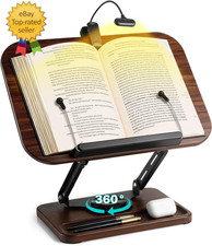 Book Stand with Light & Storage, Book Holders for Reading Hands Free