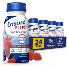 Ensure Plus Strawberry Nutrition Shake With Fiber  Meal Replacement S