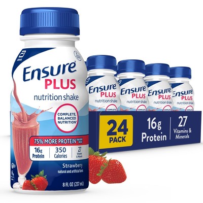 Ensure Plus Strawberry Nutrition Shake With Fiber | Meal Replacement S