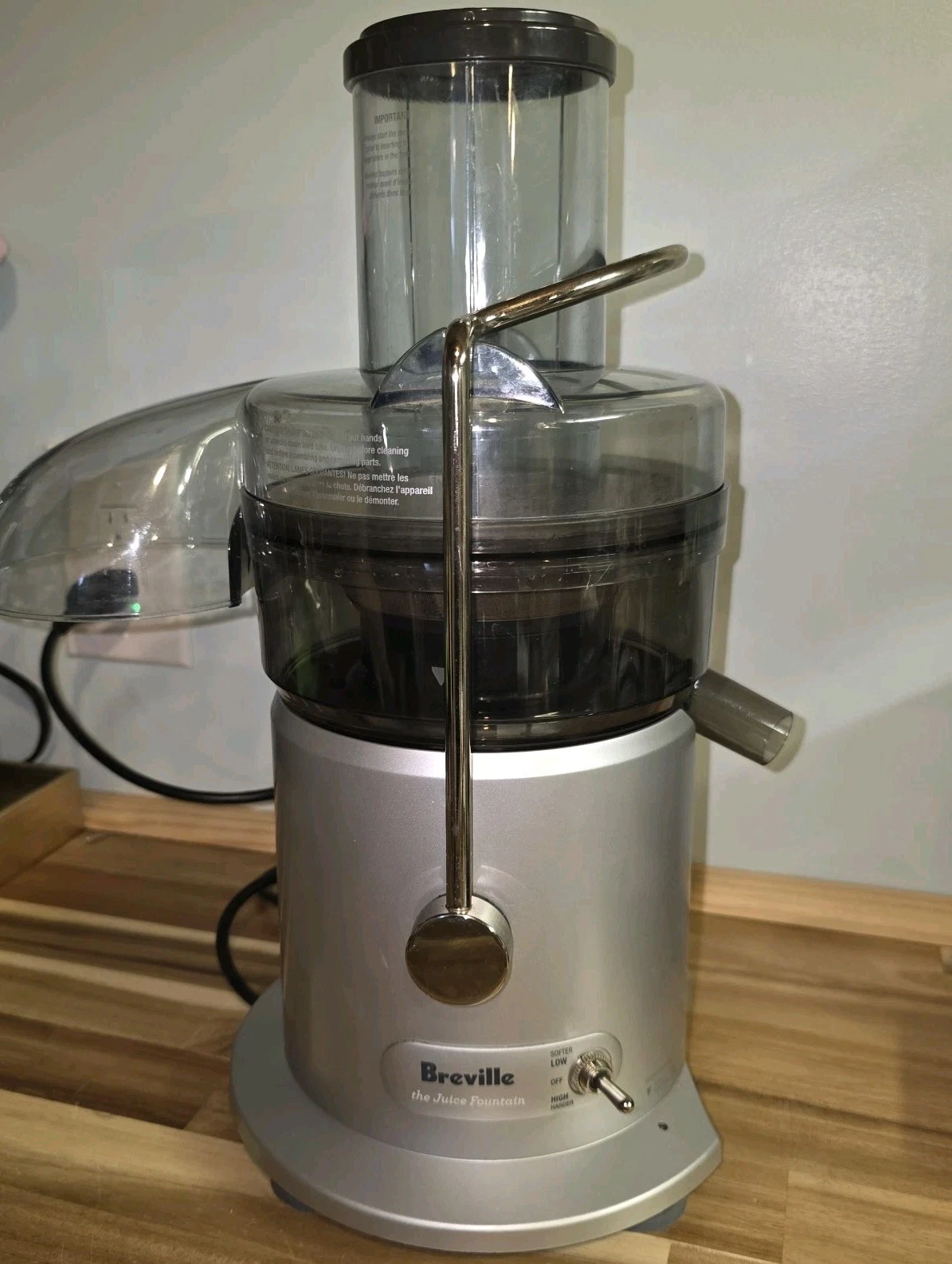 Breville JE98XL The Juice Fountain Plus Juice Extractor Juicer Silver Tested