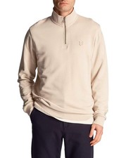 Lyle & Scott 1/4 zip tonal eagle sweatshirt COVE