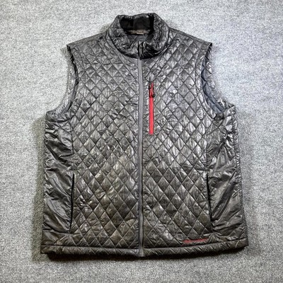 Obermeyer Vest Jacket Mens XL Black Nylon Quilted Travel Utility Workwear Zip-Up