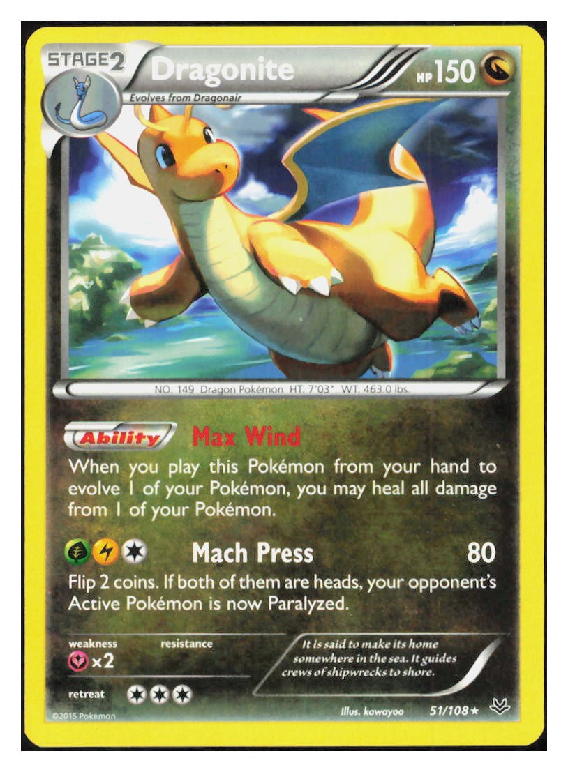Dragonite (51) Rare XY - Roaring Skies 51/108 LP M075