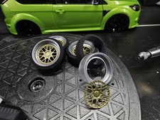 1/18 BBS RS2 Split Staggered Wheels Yokohama Resin Reifen VORLACKIERT