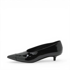 Chanel Coco Mark Patent Leather Pumps 38 Ladies' Black G39535 Heel smudges